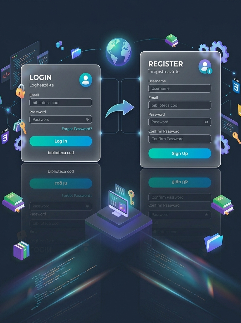 Sistem de Autentificare Glassmorphism cu Tranziții Fluide